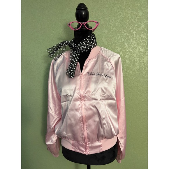 Spirit Halloween Other - Spirit Halloween The Pink Satin Ladies Costume Jacket Scarf Glasses XL 12-14
